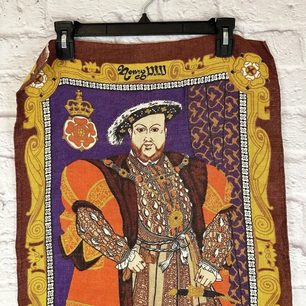 King Henry VIII England Vintage Ulster Irish Linen Kitchen Tea Towel History